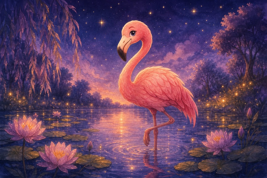 Bajki o flamingu na dobranoc - Bajunie